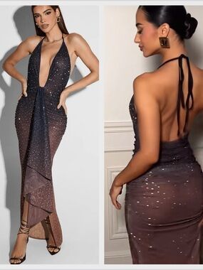 Murci COPPER DIAMONTE GRADIENT 
MAXI DRESS in Excellent Pre Loved Condition